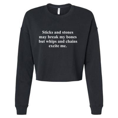 Sticks And Stones May Break My Bones Cropped Pullover Crew