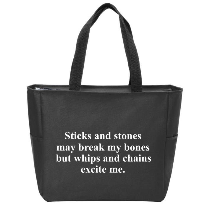 Sticks And Stones May Break My Bones Zip Tote Bag