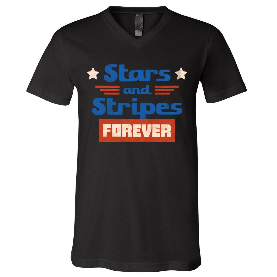 Stars And Stripes Forever Patriotic Holiday V-Neck T-Shirt