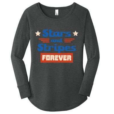 Stars And Stripes Forever Patriotic Holiday Women's Perfect Tri Tunic Long Sleeve Shirt