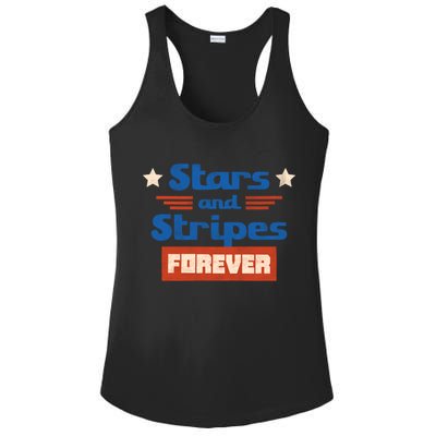 Stars And Stripes Forever Patriotic Holiday Ladies PosiCharge Competitor Racerback Tank