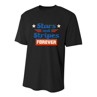 Stars And Stripes Forever Patriotic Holiday Youth Performance Sprint T-Shirt
