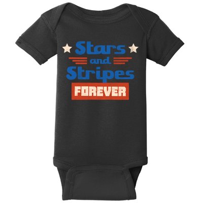 Stars And Stripes Forever Patriotic Holiday Baby Bodysuit