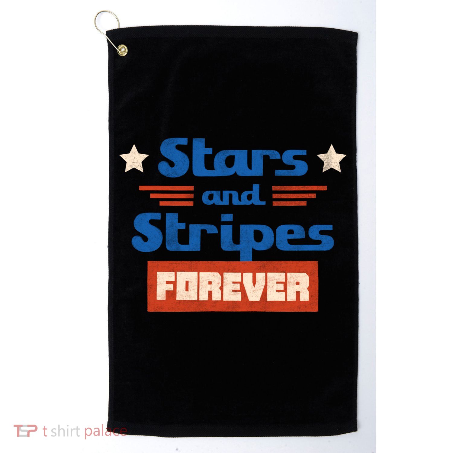 Stars And Stripes Forever Patriotic Holiday Platinum Collection Golf Towel