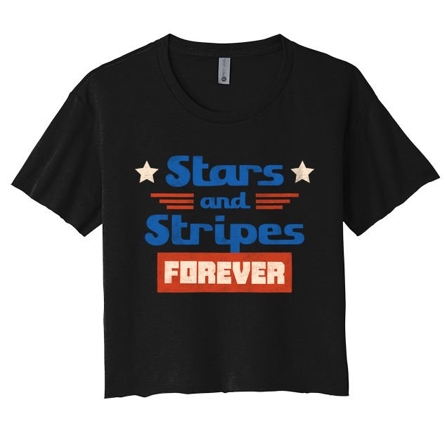 Stars And Stripes Forever Patriotic Holiday Crop Top