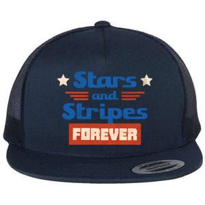 Stars And Stripes Forever Patriotic Holiday Flat Bill Trucker Hat