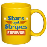 Stars And Stripes Forever Patriotic Holiday 11oz C Handle Ceramic Mug