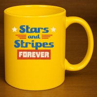 Stars And Stripes Forever Patriotic Holiday 11oz C Handle Ceramic Mug