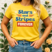 Stars And Stripes Forever Patriotic Holiday Womens T-Shirt