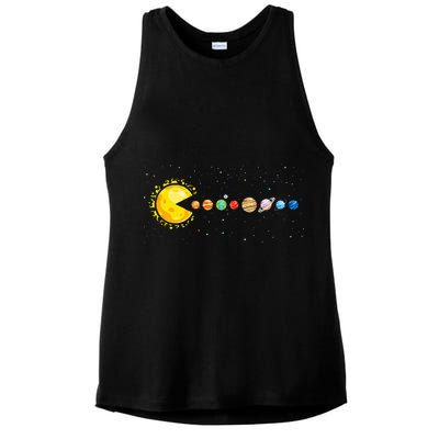 Space Astronomer Science Astronaut Sun Eat Planet Video Game Ladies PosiCharge Tri-Blend Wicking Tank