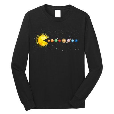 Space Astronomer Science Astronaut Sun Eat Planet Video Game Long Sleeve Shirt