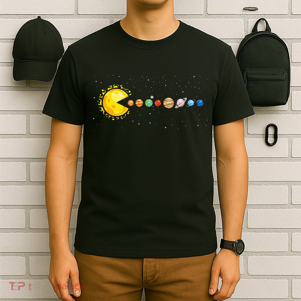 Space Astronomer Science Astronaut Sun Eat Planet Video Game T-Shirt