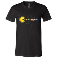 Space Astronomer Science Astronaut Sun Eat Planet Video Game V-Neck T-Shirt