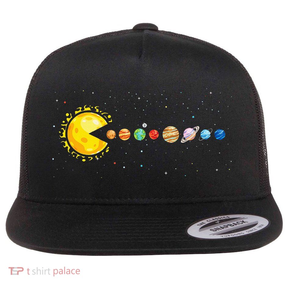 Space Astronomer Science Astronaut Sun Eat Planet Video Game Flatbill Hat
