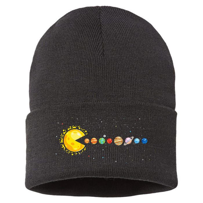 Space Astronomer Science Astronaut Sun Eat Planet Video Game Sustainable Knit Beanie