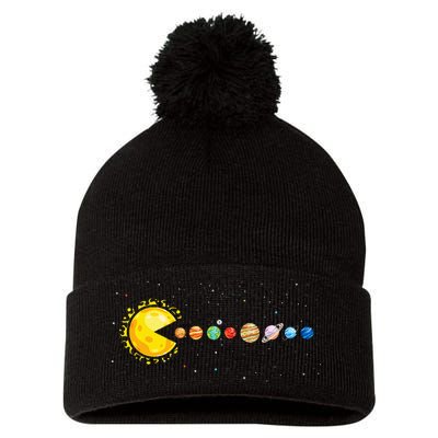 Space Astronomer Science Astronaut Sun Eat Planet Video Game Pom Pom 12in Knit Beanie