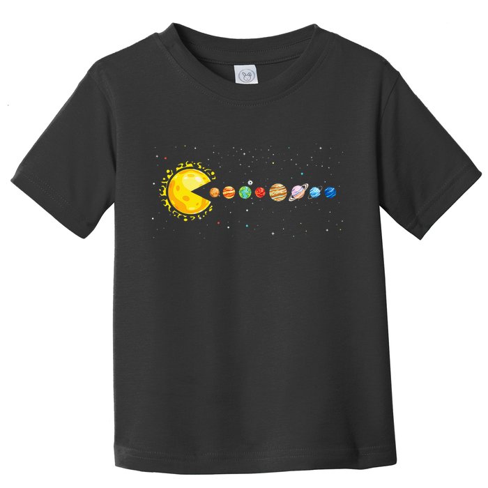 Space Astronomer Science Astronaut Sun Eat Planet Video Game Toddler T-Shirt