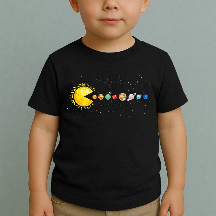 Space Astronomer Science Astronaut Sun Eat Planet Video Game Toddler T-Shirt