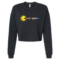 Space Astronomer Science Astronaut Sun Eat Planet Video Game Cropped Pullover Crew