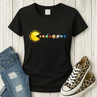Space Astronomer Science Astronaut Sun Eat Planet Video Game Womens T-Shirt