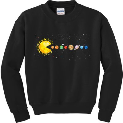 Space Astronomer Science Astronaut Sun Eat Planet Video Game Kids Sweatshirt