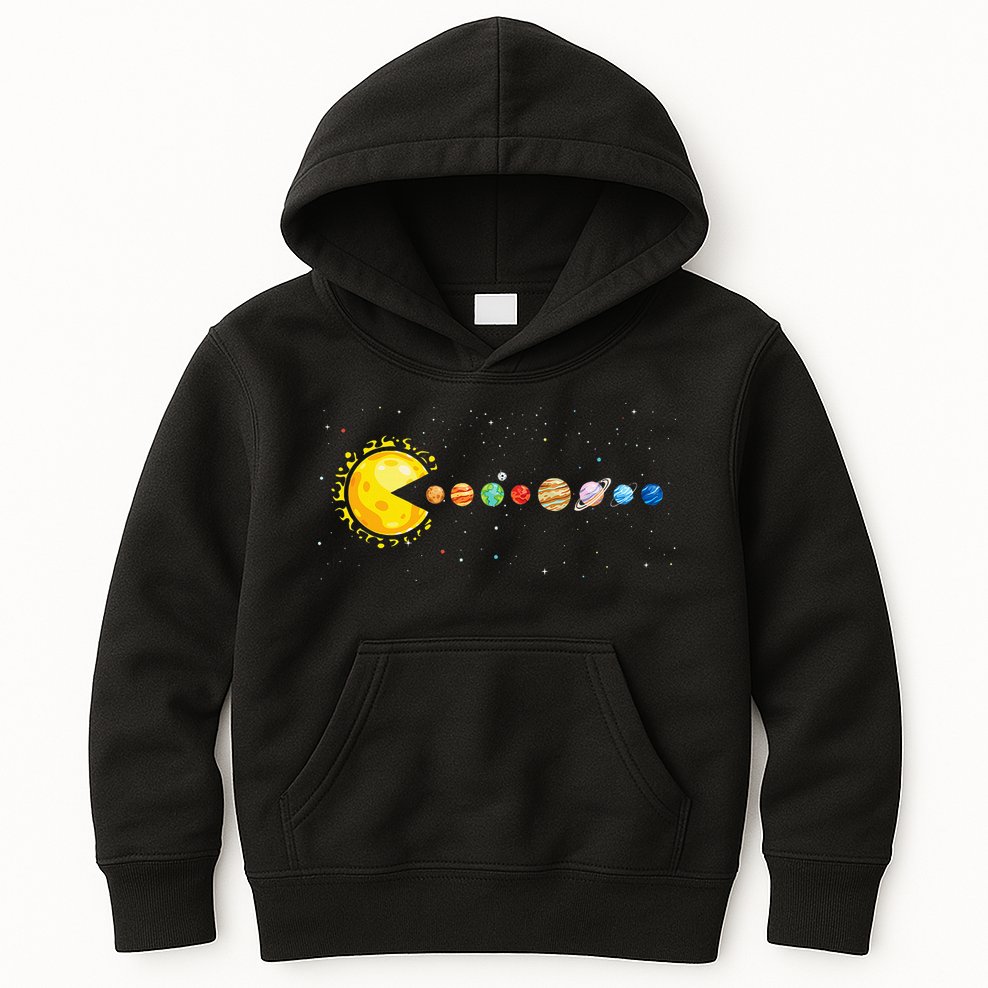 Space Astronomer Science Astronaut Sun Eat Planet Video Game Kids Hoodie
