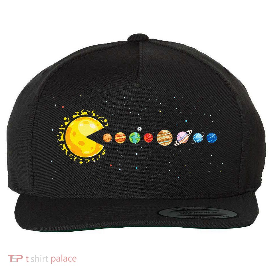 Space Astronomer Science Astronaut Sun Eat Planet Video Game Wool Snapback Cap