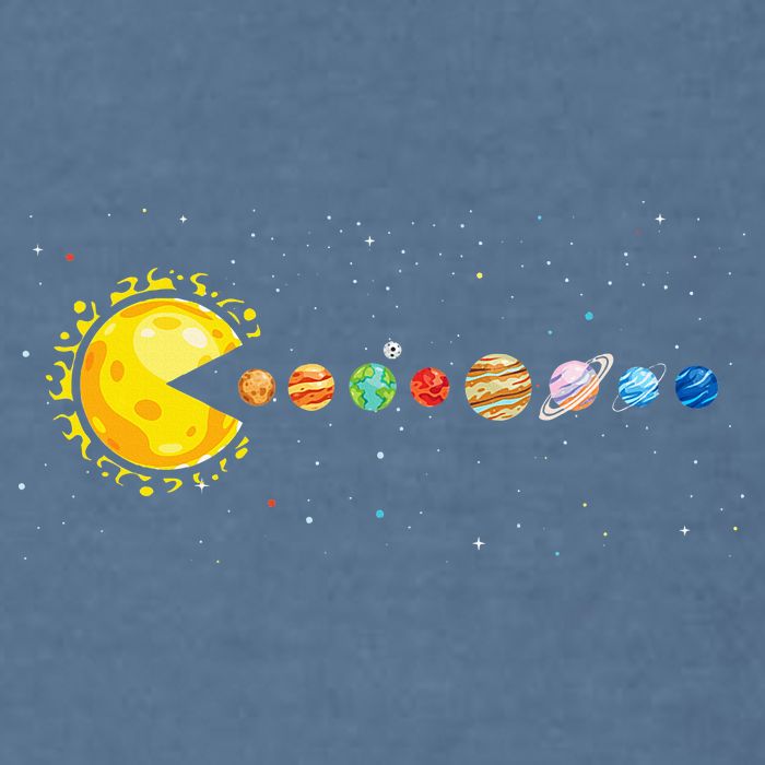 Space Astronomer Science Astronaut Sun Eat Planet Video Game Garment-Dyed Sweatshirt