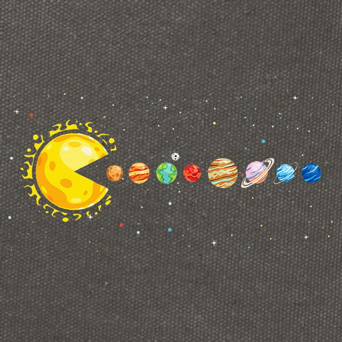 Space Astronomer Science Astronaut Sun Eat Planet Video Game Cotton Canvas Backpack