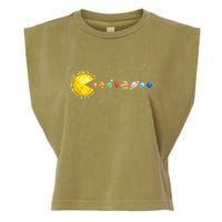 Space Astronomer Science Astronaut Sun Eat Planet Video Game Garment-Dyed Women's Muscle Tee