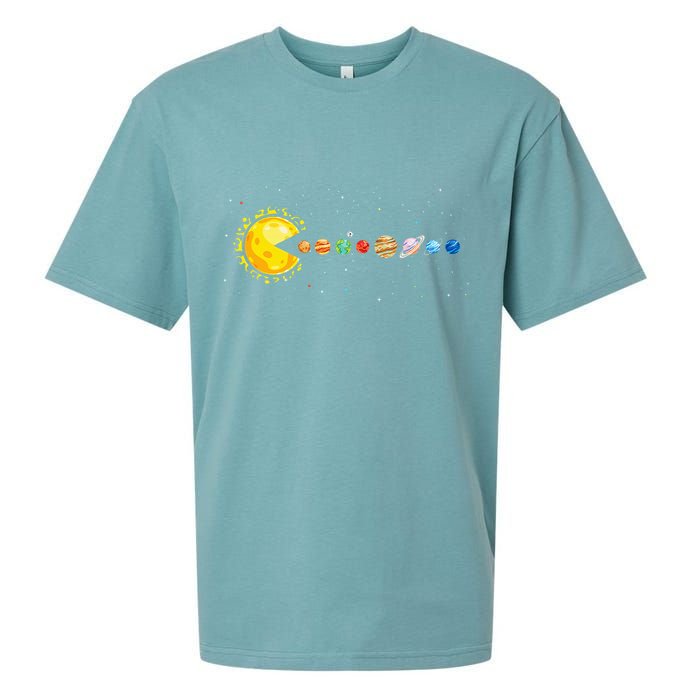 Space Astronomer Science Astronaut Sun Eat Planet Video Game Sueded Cloud Jersey T-Shirt