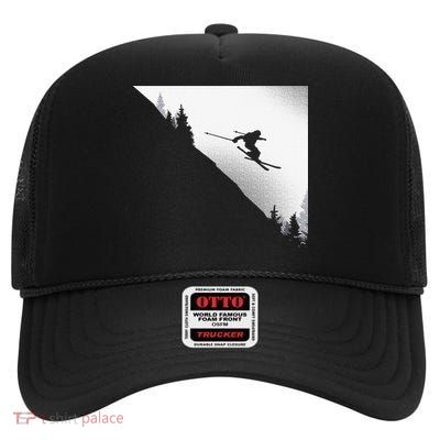 Ski Apparel Skiing Skier Ski High Crown Mesh Back Trucker Hat