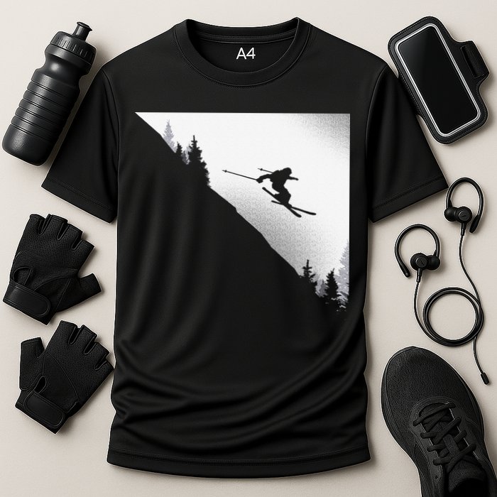 Ski Apparel Skiing Skier Ski Cooling Performance Crew T-Shirt