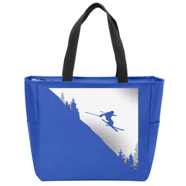 Ski Apparel Skiing Skier Ski Zip Tote Bag