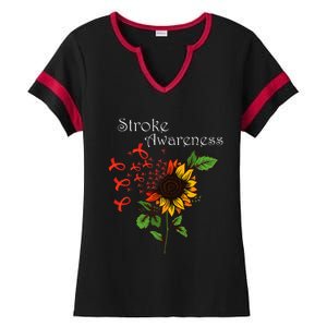 Stroke Awareness Stroke Survivor Stroke Design Ladies Halftime Notch Neck Tee