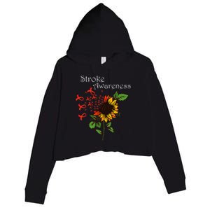 Stroke Awareness Stroke Survivor Stroke Design Crop Fleece Hoodie