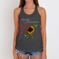 Stroke Awareness Stroke Survivor Stroke Design Women's Knotted Racerback Tank