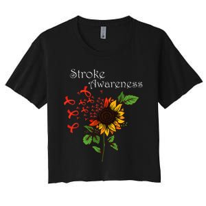 Stroke Awareness Stroke Survivor Stroke Design Women's Crop Top Tee