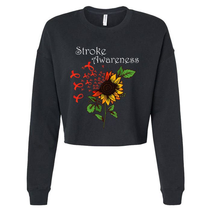 Stroke Awareness Stroke Survivor Stroke Design Cropped Pullover Crew