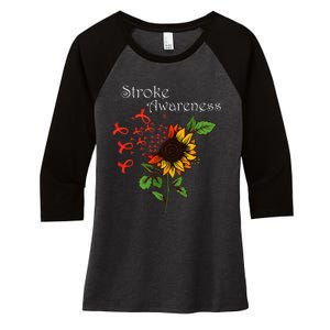 Stroke Awareness Stroke Survivor Stroke Design Women's Tri-Blend 3/4-Sleeve Raglan Shirt