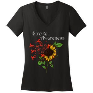 Stroke Awareness Stroke Survivor Stroke Design Women's V-Neck T-Shirt