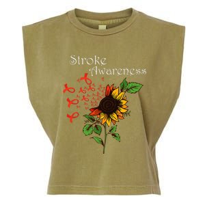 Stroke Awareness Stroke Survivor Stroke Design Garment-Dyed Women's Muscle Tee