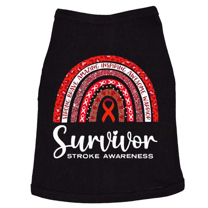 Stroke Awareness Survivor Rainbow Brave Wear Red In May Doggie Tank