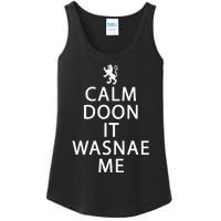 Scottish Ancestry Scotland Calm Doon It Wasnae Me Ladies Essential Tank