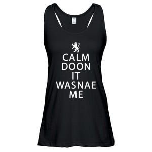 Scottish Ancestry Scotland Calm Doon It Wasnae Me Ladies Essential Flowy Tank