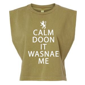 Scottish Ancestry Scotland Calm Doon It Wasnae Me Garment-Dyed Women's Muscle Tee