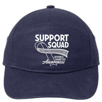 Support Awareness Squad I Juvenile T1D Type 1 Diabetes 7-Panel Snapback Hat