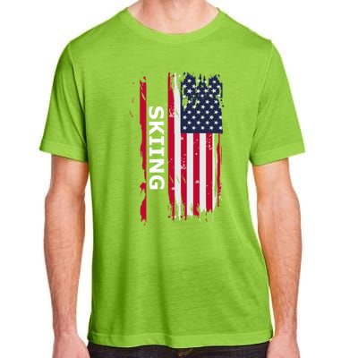 Skiing And Skiers Usa Gift Adult ChromaSoft Performance T-Shirt