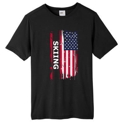 Skiing And Skiers Usa Gift Tall Fusion ChromaSoft Performance T-Shirt