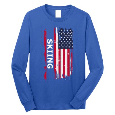 Skiing And Skiers Usa Gift Long Sleeve Shirt